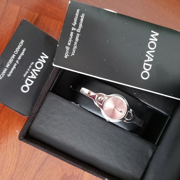 Movado Pink Face Bangle Watch 0605284 - Picture 3 of 10